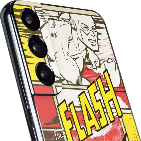 DC Comics The Flash Vintage Action Pose Pattern Galaxy S22 Skin